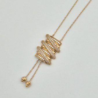 گردنبند نگین دار طلای 18 عیار - 2505