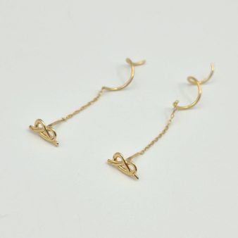گوشواره کرلی طرح پاپیون - 2550