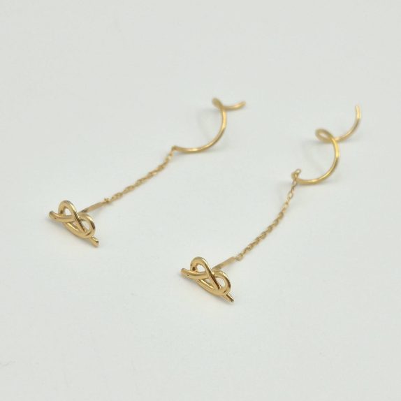 گوشواره کرلی طرح پاپیون - 2550