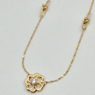 گردنبند نگین دار گل - 2868